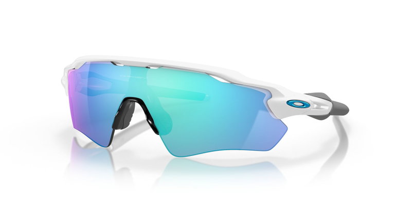 Oakley Sonnenbrille Radar EV Path (Glasfarbe: Prizm sapphire) weiss glänzend - 1 Brille mit Hartschalenetui